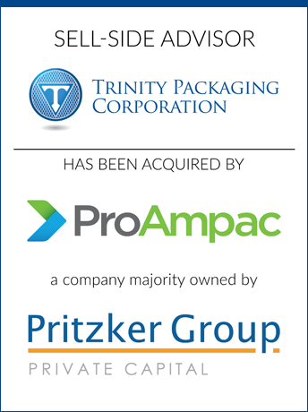 tombstone - sell-side transaction Trinity Packaging Corporation and ProAmpac and Pritzker Group Private Capital logo 2017