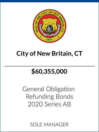 tombstone - transaction City of New Britain logo 2020 Series AB