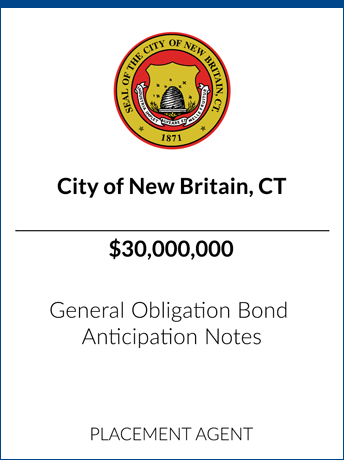 tombstone - transaction City of New Britain logo Anticipation Notes